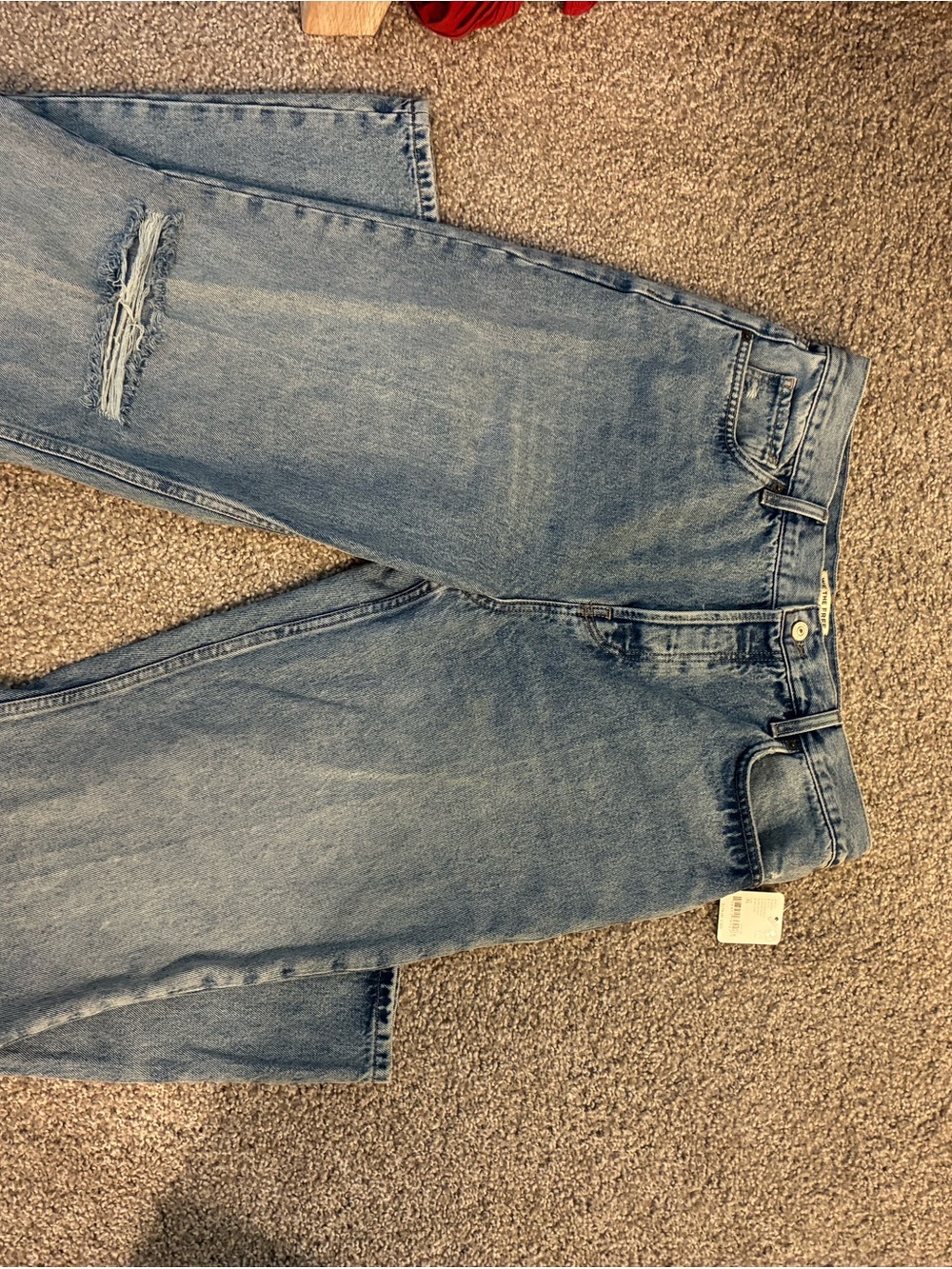 Free People Light Blue Straight Leg Jeans